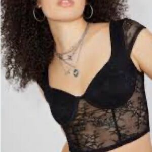 Garage Black Lace‎ Bra Top GARAGE Crop Top Corset look